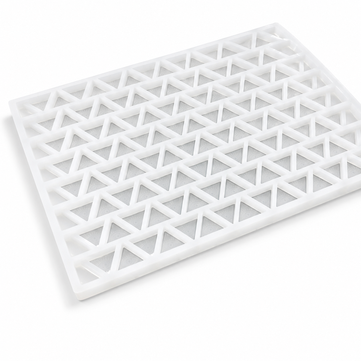 Driehoekige half-sheet gummymal van platinumsiliconen