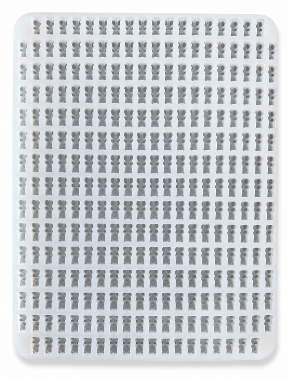 1.5 mL gummivorm beer - 296 holtes - bovenaanzicht