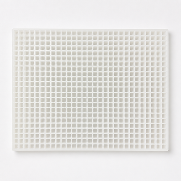 1 mL kubus-gummivorm, 736 holtes, op witte achtergrond