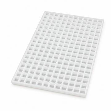 2.5 mL gummivorm vierkant - 216 holtes - bovenaanzicht