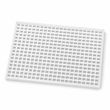 2.9 mL gummivorm kubus met conformiteitslogo - 391 holtes - bovenaanzicht