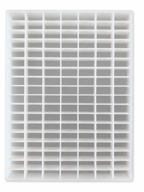 Top view of commercial 20mL rectangle silicone gummy mold