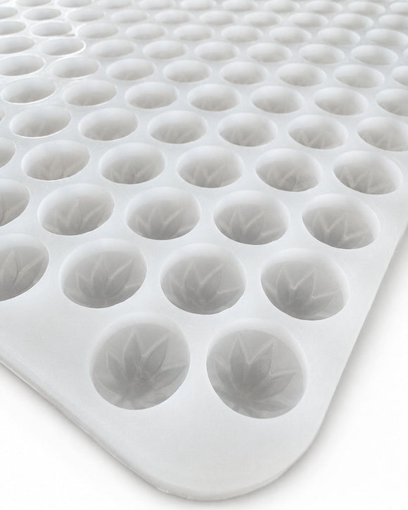 3.1mL leaf gummy mold with 185 cavities shown from a side angle on a white background