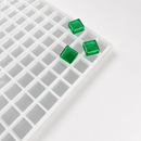 3.5 mL gummivorm voor vierkante gummies, 221 holtes, met afgewerkte groene gummies