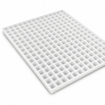 3 mL gummivorm kubus - 352 holtes - bovenaanzicht