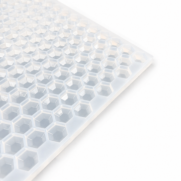 Close-up van de 3 mL zeshoekige edelsteen-gummivorm met 263 holtes