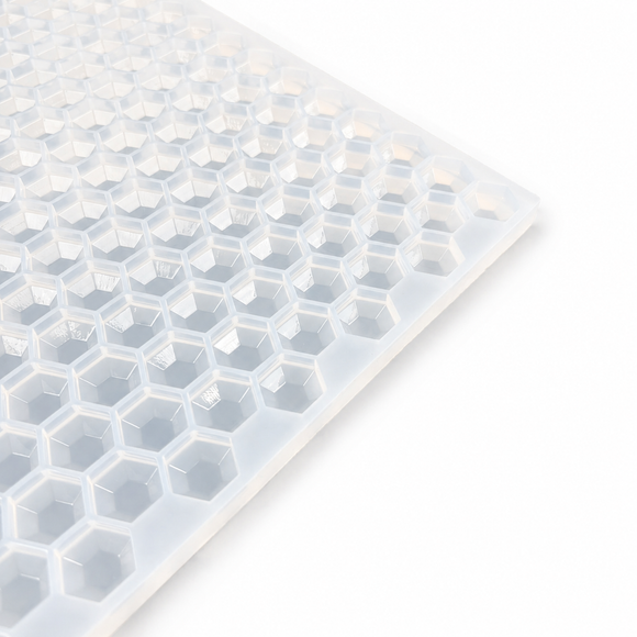 Nahaufnahme der 3-mL-Sechseck-Edelstein-Gummiform mit 263 Kavitäten
