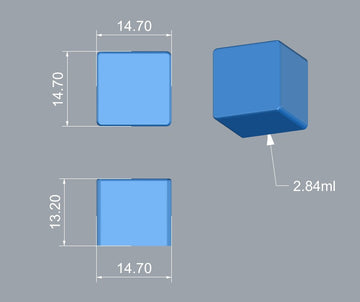 Commerciële 2.84 mL siliconen gummivorm voor kubusgummies, 352 holtes