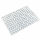 Angled top view of commercial 6mL brick gummy mold with 204 cavities