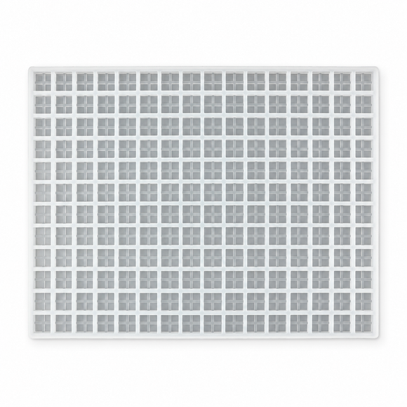 Top view of 6mL brick silicone gummy mold with 204 cavities