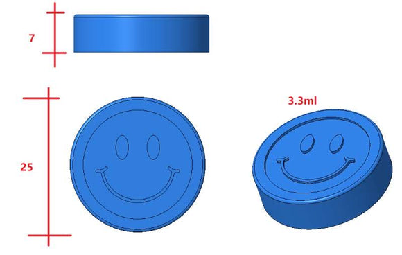 3.3-mL-Smiley-Münze-Gummiform - Produktansicht, aus Silikon