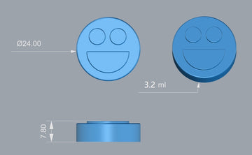 3.2 mL gummivorm smiley - 192 holtes - productaanzicht