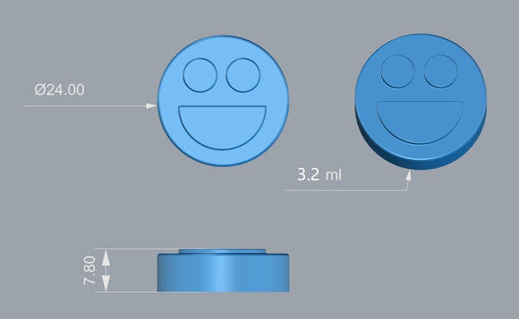 3.2mL smiley face gummy mold with 192 cavities