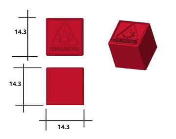 2.9 mL gummivorm met Rhode Island-conformiteitslogo - 391 holtes - productaanzicht