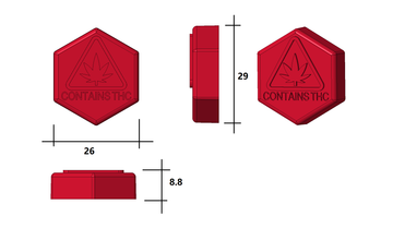 4.6 mL gummivorm zeshoek - 110 holtes - bovenaanzicht, van siliconen