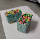 Finished candy clusters made with a rectangle gummy mold